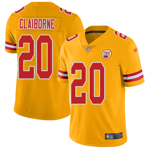 Men Kansas City Chiefs #20 Claiborne Morris Limited Gold Inverted Legend Football Nike NFL Jersey